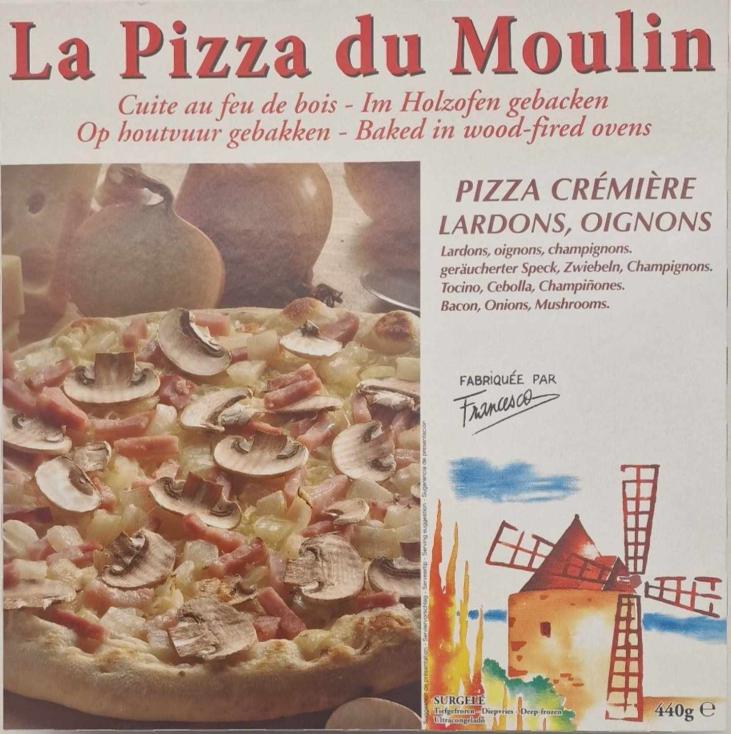 Pizza crémière oignons et lardons 440g